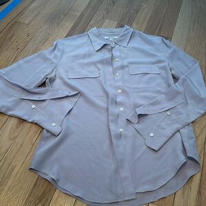 Madewell 100% silk size s lavender button down.  Cargo pockets. Hidden buttons.